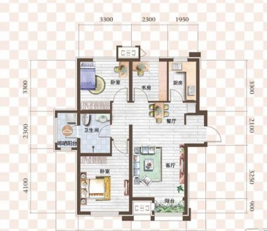 3室2厅1厨1卫128平-128㎡