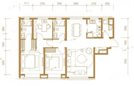 3室2厅1厨2卫127平-127㎡