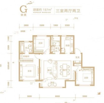 3室2厅1厨2卫157平-157㎡