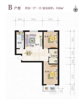 2室1厅1厨1卫80平-80㎡